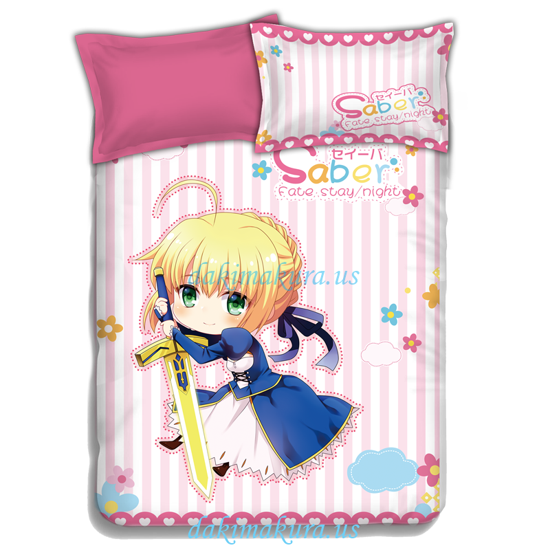 Fate stay night- saber Japanese Anime Bed Sheet Duvet Cover with Pillow Covers